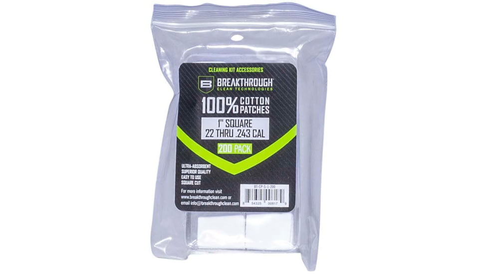 Breakthrough Clean Technologies Square Cotton Patches - 1in x 1in - 200pcs/Pack with Plastic Tray, BT-CP-S-1-200