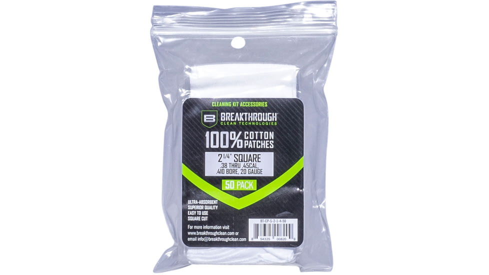 Breakthrough Clean Technologies Square Cotton Patches - 2-1/4in x 2-1/4in - 50pcs/Pack with Plastic Tray, BT-CP-S-2-1/4"-50