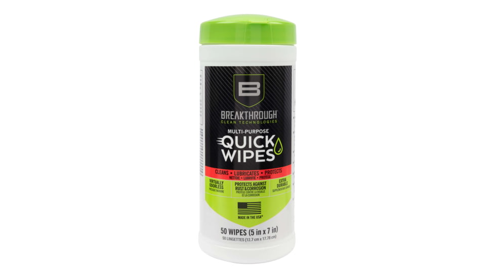 Breakthrough Clean Technologies Synthetic CLP Quick Wipes - 50 Count Canister - 5in x 6in Wipes, 50 Count, BT-CLP-QW-50