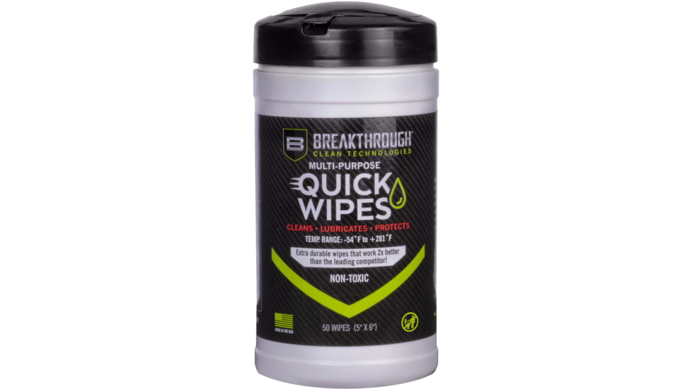 Breakthrough Clean Technologies Synthetic CLP Quick Wipes - 50 Count Canister - 5in x 6in Wipes, 50 Count, BT-CLP-QW-50