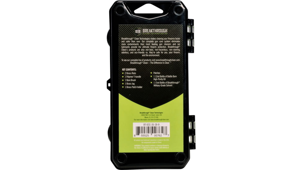 Breakthrough Clean Technologies Vision Series Hard-Case Handgun Cleaning Kit, .35 Caliber/.38 Caliber/9mm, BT-ECC-.357.38.9