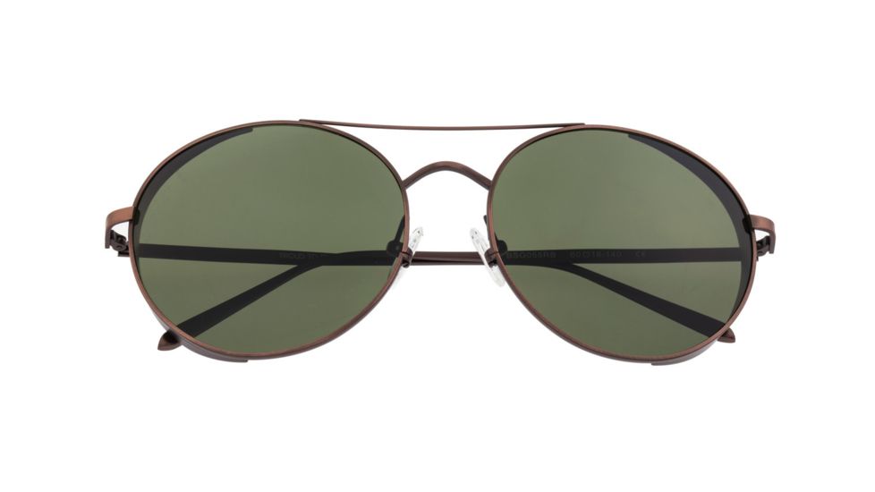 Breed Barlow Sunglasses, Brown Titanium Frame, Black Polarized Lens, Brown/Black, One Size, BSG055RB