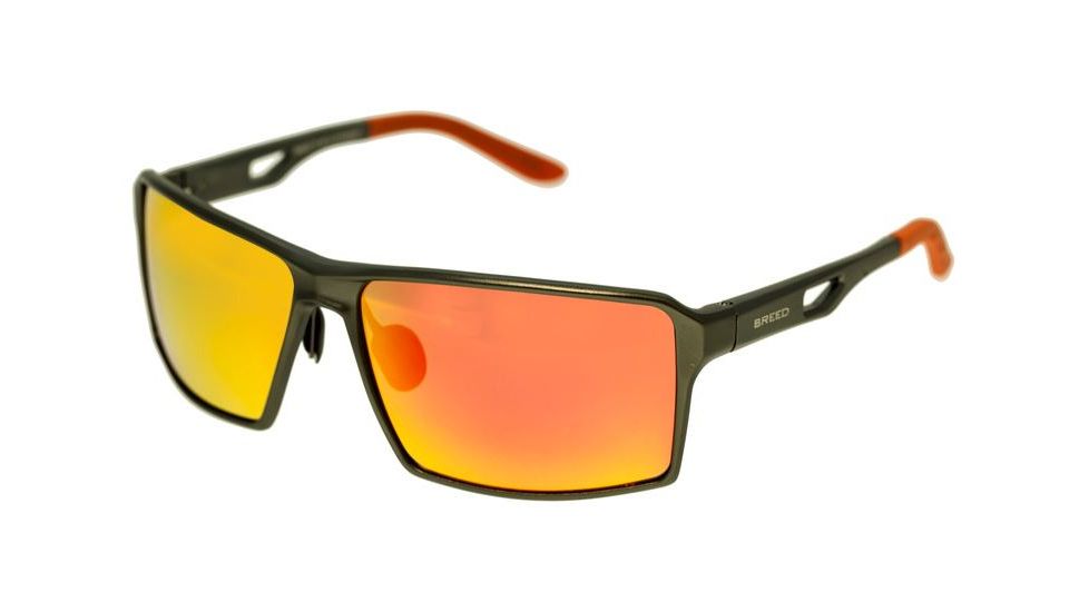 Breed Centaurus Sunglasses, Gun Metal Titanium Frame, Red Lens BSG021DR