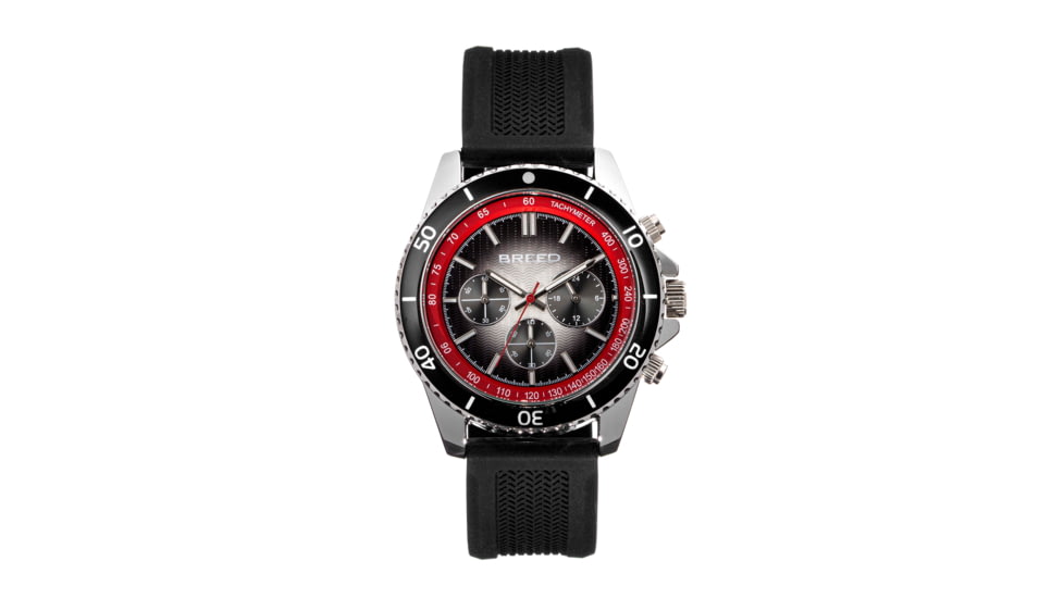 Breed Chronograph Strap Watch, Black/Red, BRD9104, Black/Red, One Size, BRD9104