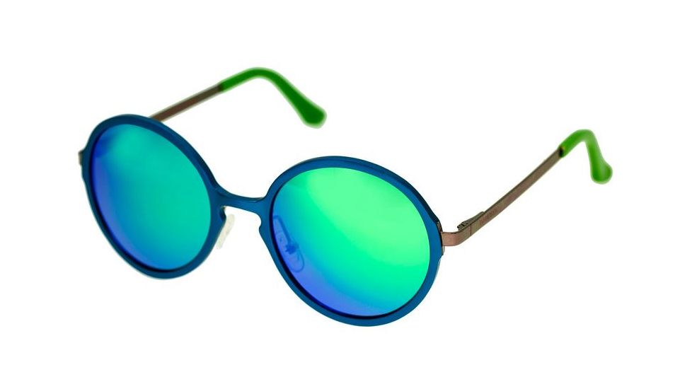 Breed Corvus Sunglasses, Blue Titanium Frame, Green Lens BSG025BL
