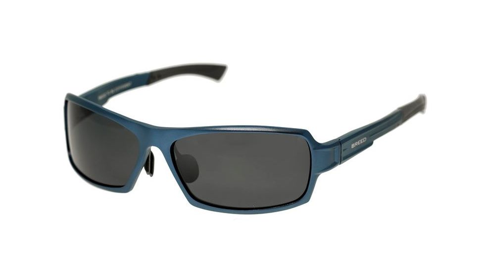 Breed Cosmos Sunglasses, Blue Titanium Frame, Black Lens BSG013BL