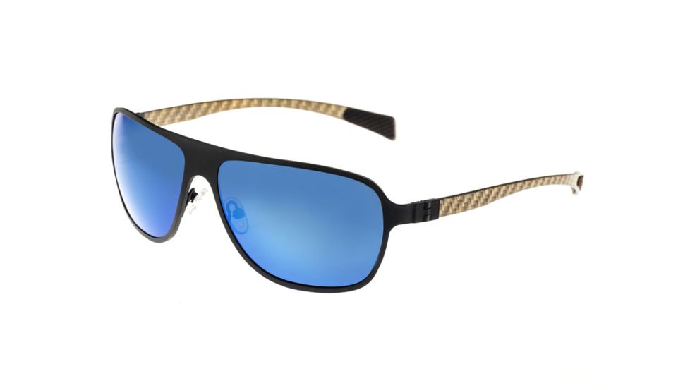 Sunglasses Atmosphere 004BK, Black Titanium Frame, Blue Mirror Lens
