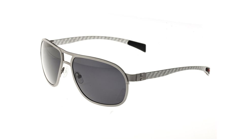Sunglasses Concorde 001SR, Silver Titanium Frame, Black Lens