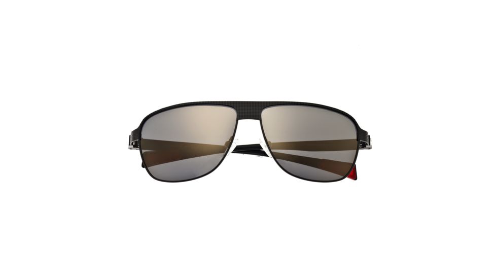 Sunglasses Hardwell 007GM, Gunmetal Titanium Frame, Silver/Gold Mirror Lens