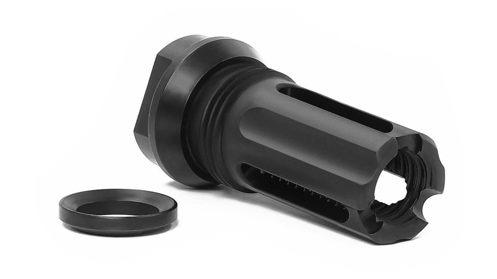 Breek Arms BFO Flash Hider Cage Style Outside Threaded Muzzle Device, 9mm, 1/2x28, Black, BRK4042