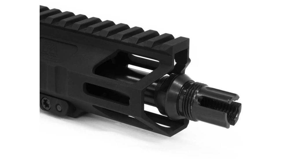 Breek Arms 3FO-S Flash Hider Short Outside Threaded Muzzle Device, 9mm Luger, 1/2x28 Thread, Black, BRK4036