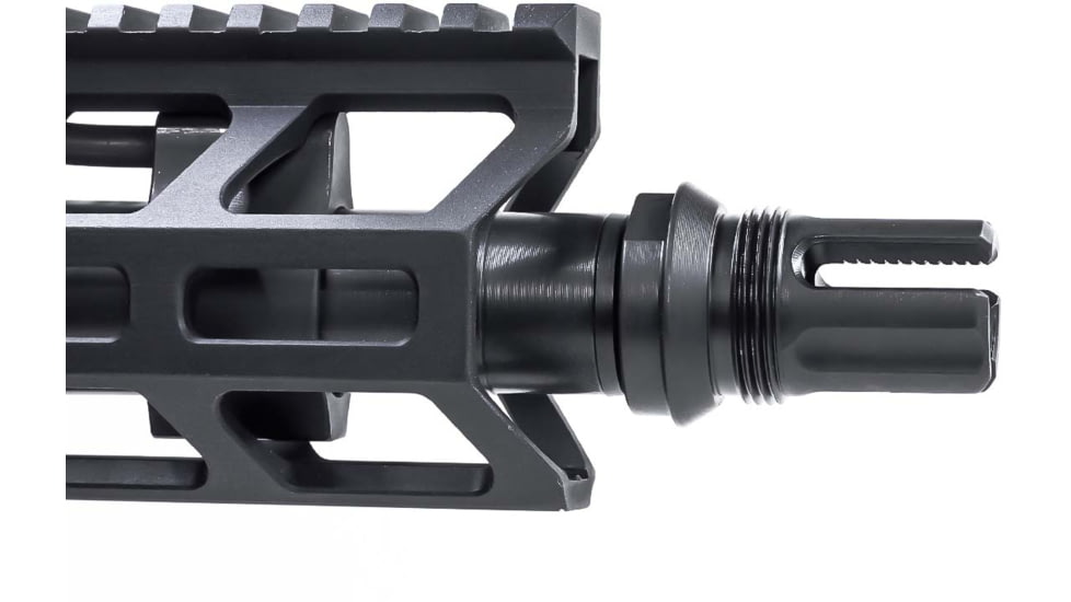 Breek Arms 3FO-S Flash Hider Short Outside Threaded Muzzle Device, 9mm, 1/2x28, Black, BRK4036