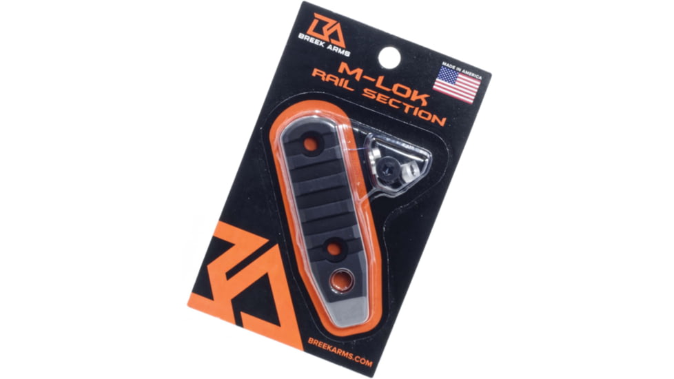 Breek Arms 5 Slot M-LOK Aluminum Rail Section Quick Ramp w/ QD Sling Mount, Black, BRK734