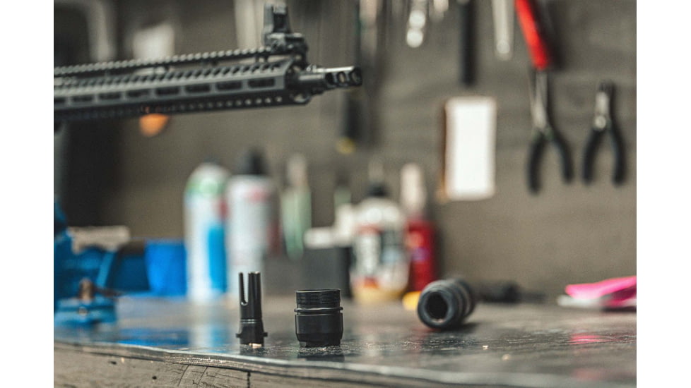 Breek Arms Breek-LOK Quick Attach Suppressor Mount 1.375x24, TPI HUB Assembly Titanium, Black, BRK4100