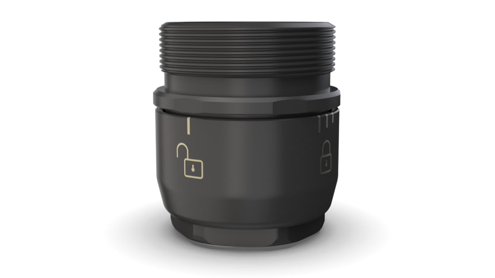 Breek Arms Breek-LOK Quick Attach Suppressor Mount 1.375x24, TPI HUB Assembly Titanium, Black, BRK4100