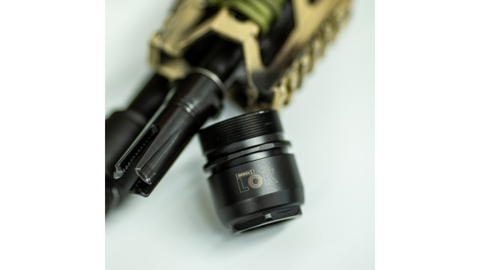 Breek Arms Breek-LOK Triplet Flash Hider, 9mm, 1/2x28 TPI, Black, BRK4118