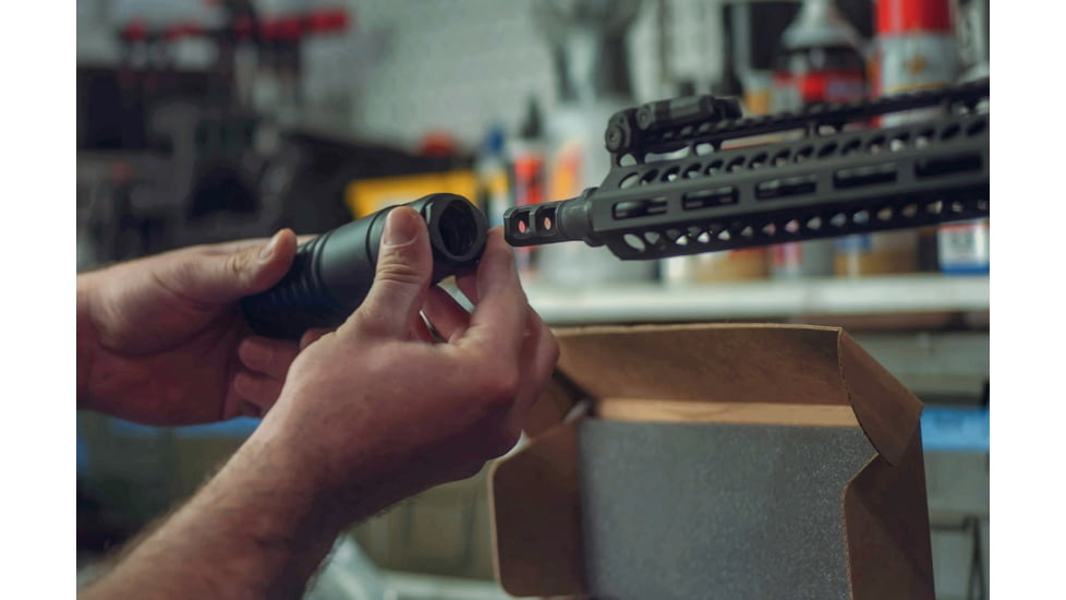 Breek Arms Breek-LOK Twin Port Muzzle Brake, 9mm Luger, 1/2x28, Nitride, Black, BRK4113