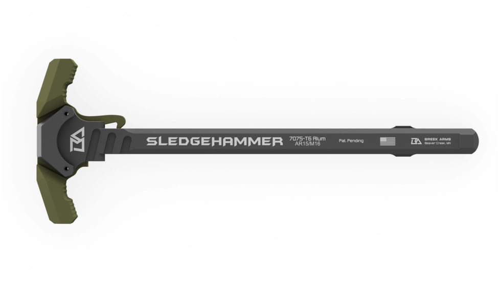 Breek Arms Sledgehammer AR-15 Ambidextrous Charging Handle, Green, BRK6015-RGREEN