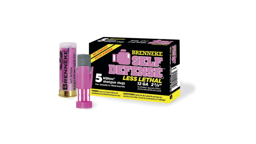 Brenneke Self Defense Less Lethal Sabot 12 Gauge 1/3 oz 2 3/4 in Shotgun Slug Ammo, 5 Rounds, SL-122SDLL