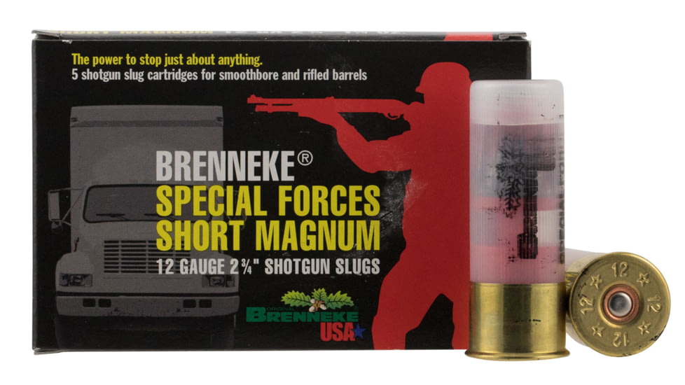 Brenneke SL122SFM Special Forces Short Magnum 12 Gauge 2.75 1 1/4 Oz Slug Shot