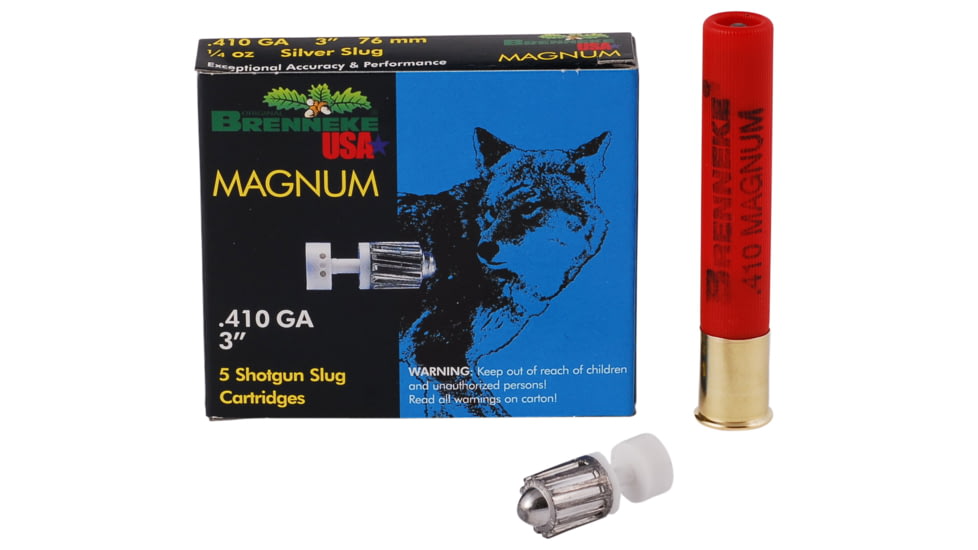 Brenneke Magnum .410 Gauge 1/4 oz 3in Centerfire Shotgun Ammo, 5 Rounds, SL4103M