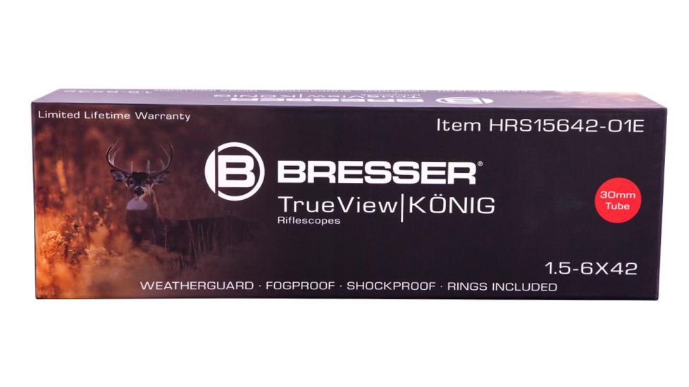 Bresser Konig Rifle Scope, 1.5-6 x 42, Illuminated Dot Reticle, Black, HRS-15642-01E