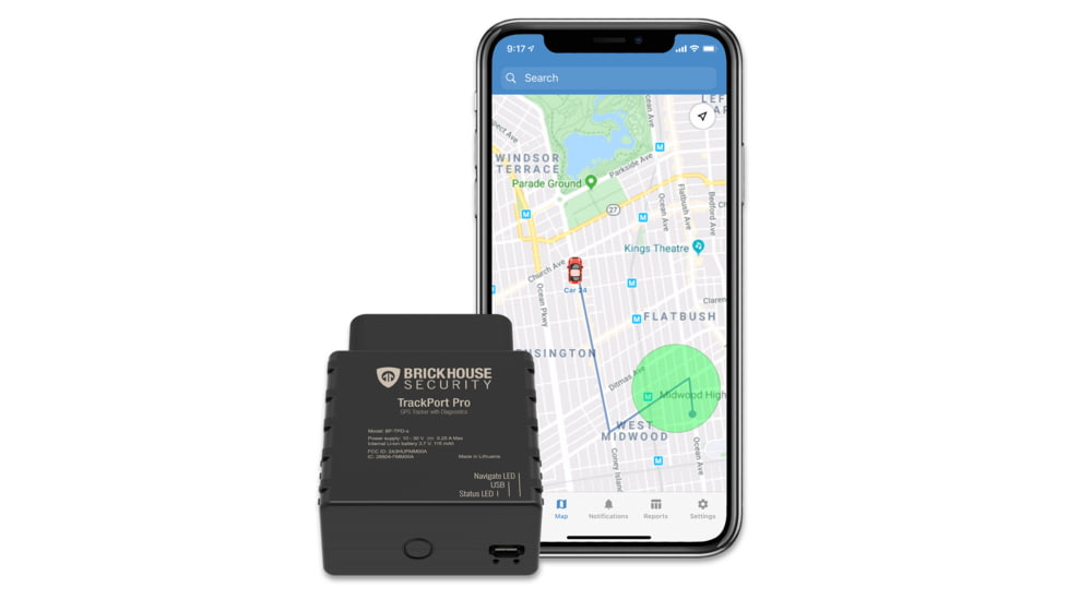 Brickhouse Security TrackPort Pro Diagnostic Vehicle Tracker, Black, G-TrackPortPro