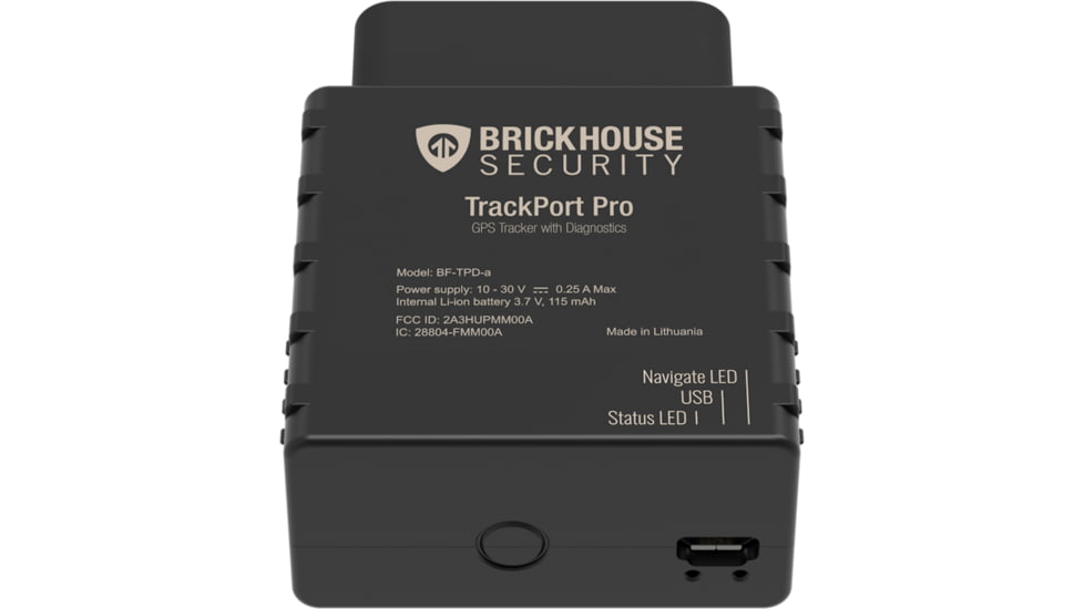 Brickhouse Security TrackPort Pro Diagnostic Vehicle Tracker, Black, G-TrackPortPro