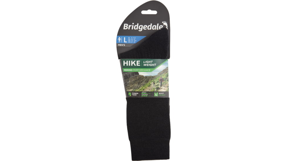 Bridgedale Hike Lightweight Merino Endurance Boot Socks - Mens, Black, Medium, 710152-845-M