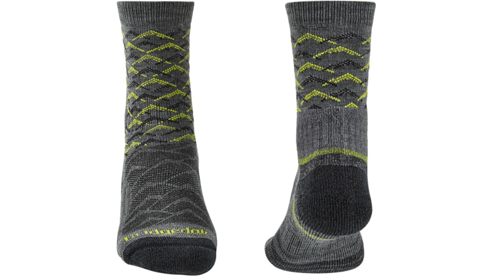 Bridgedale Hike Lightweight Merino Endurance Socks - Mens, Grey/Lime, Extra Large, 710096-118-XL