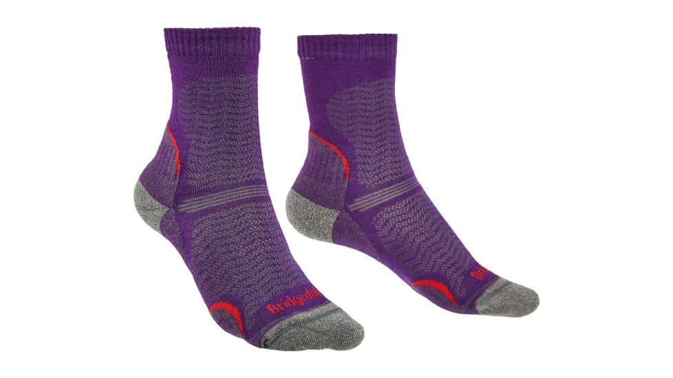 Bridgedale Hike Ultralight Merino Endurance Crew Socks - Womens, Purple, Large, 710101-371-L