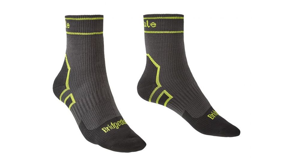 Bridgedale Lightweight Ankle Plus Socks - Mens, Dark Grey/Lime, Large, 710090-826-L