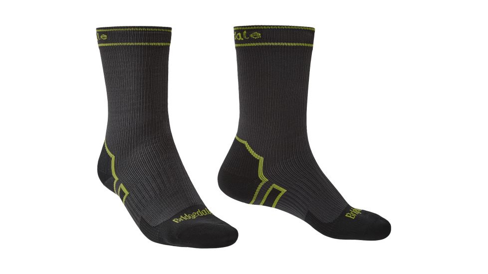 Bridgedale Lightweight Boot Socks - Mens, Dark Grey/Lime, Medium, 710089-826-M