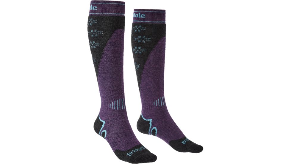 Bridgedale Ski Midweight Plus Socks - Womens, Dark Purple, Medium, 710641-141-M