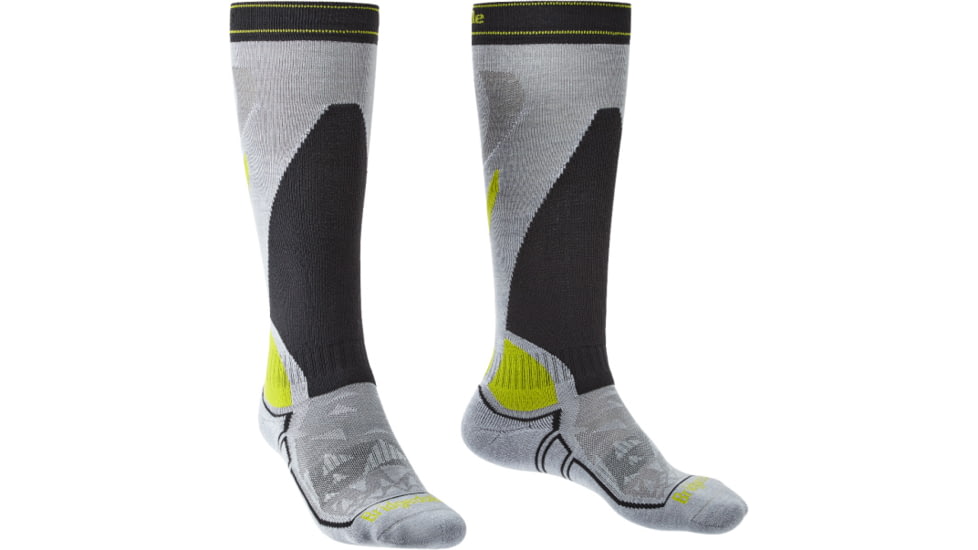 Bridgedale Ski Midweight Socks - Mens, Light Grey/Graphite, Medium, 710556-133-M