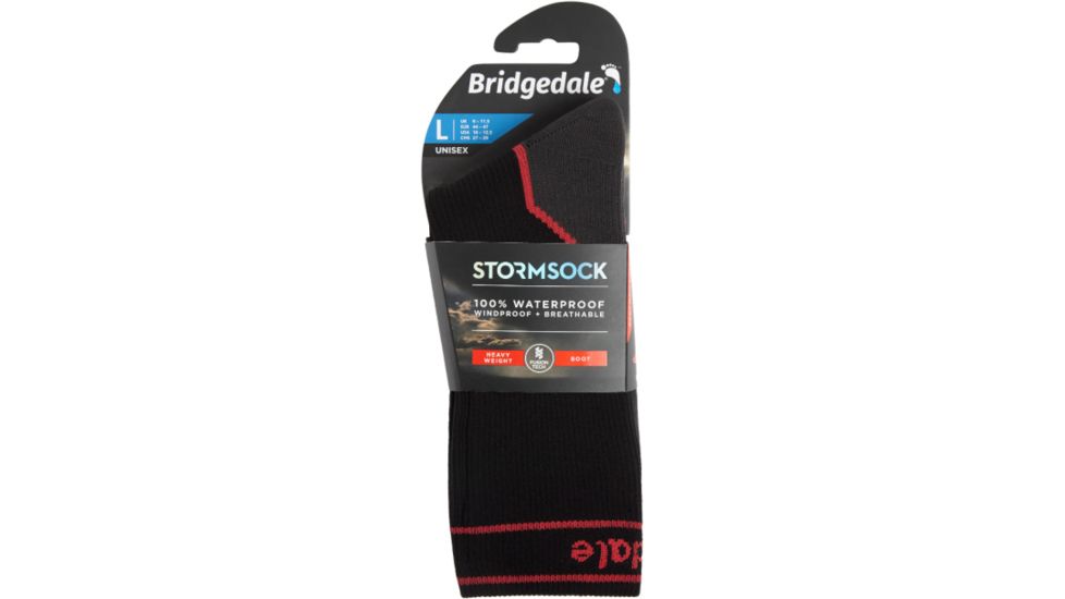 Bridgedale StormSock Heavyweight Boot Socks - Mens, Black/Red, Medium, 710076-845-M