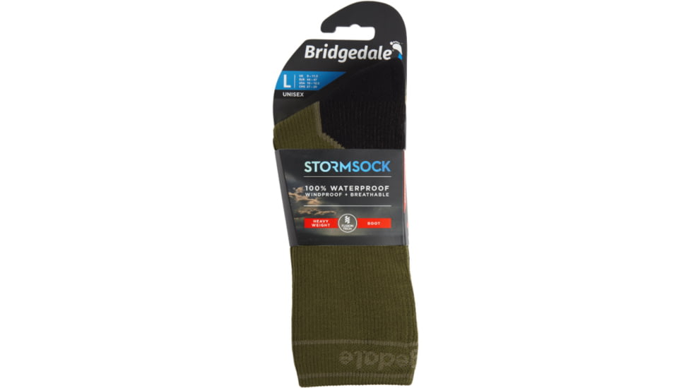 Bridgedale StormSock Heavyweight Boot Socks - Mens, Olive/Black, Small, 710076-738-S