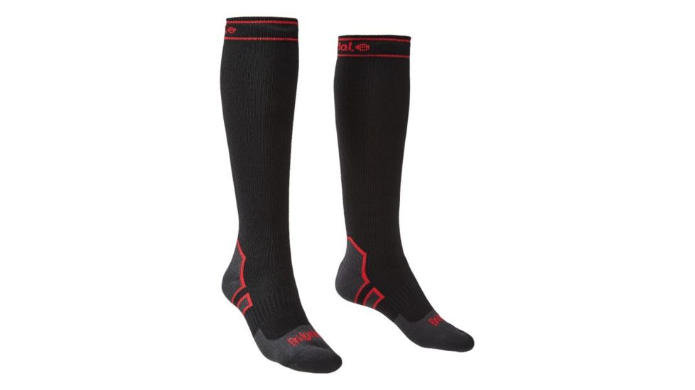 Bridgedale StormSock Heavyweight Knee Socks - Mens, Black/Red, Large, 710075-845-L