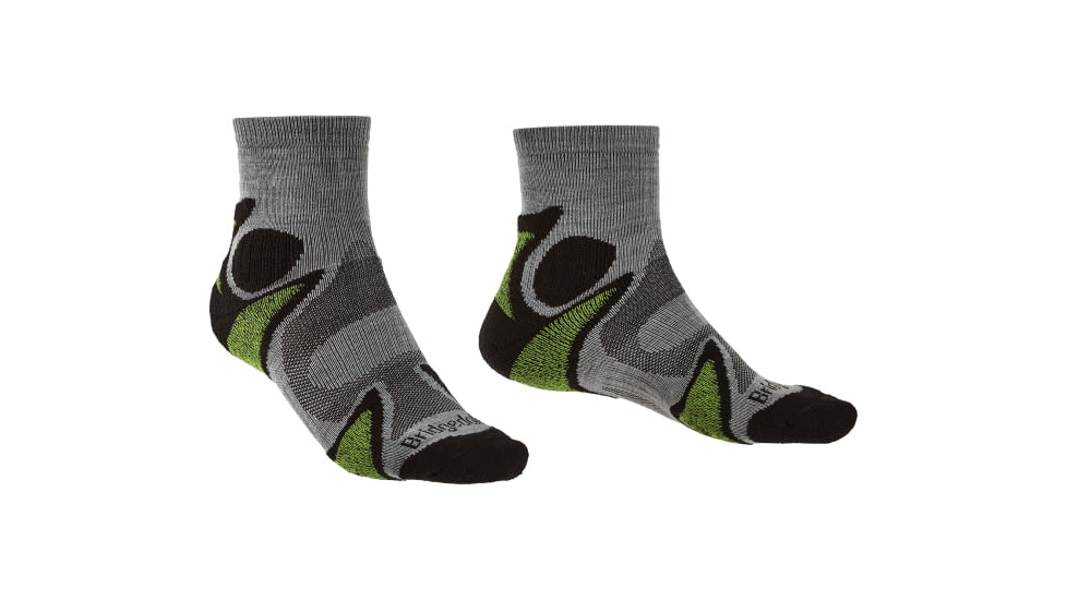 Bridgedale Trailsport Lightweight T2 Merino Cool Comfort 3/4 Crew Socks - Mens, Black, Medium, 710182-845-M