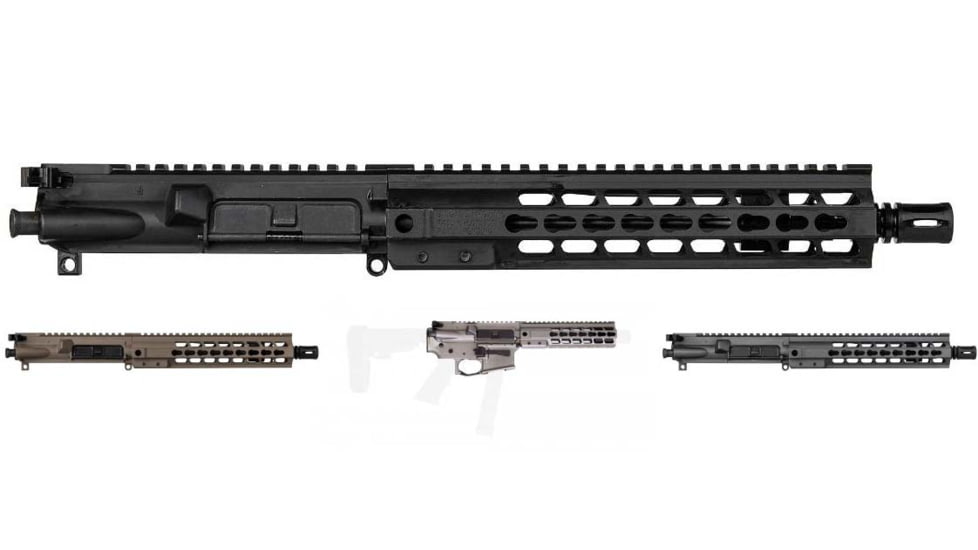 Brigade Manufacturing AR Complete 10.5 inch 5.56 Upper Receiver Forged w/ Handle and A2 Flash Hider, Black, Flat Dark Earth, Midnight Bronze, Tungsten