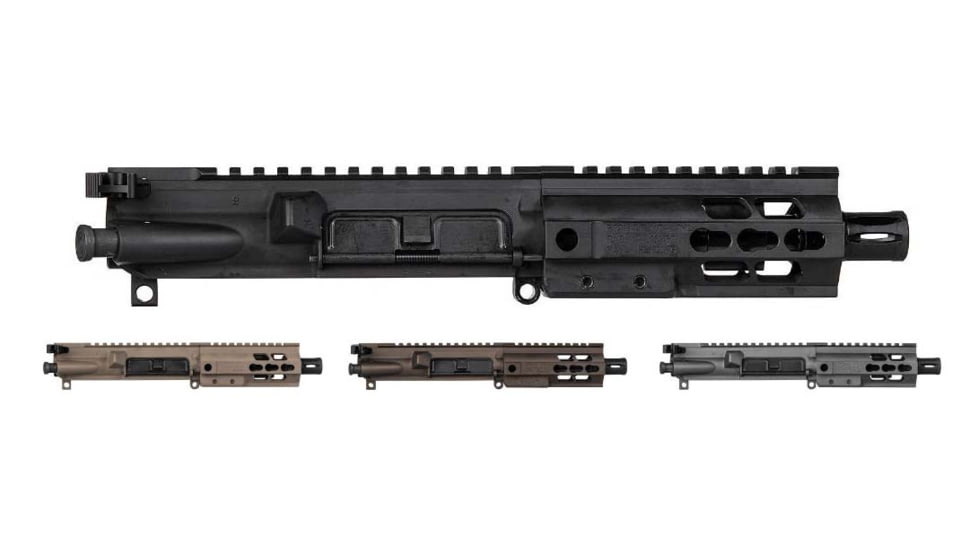 Brigade Manufacturing AR Complete 5 inch 5.56 Upper Receiver Forged w/ Handle and A2 Flash Hider, Black, Flat Dark Earth, Midnight Bronze, Tungsten