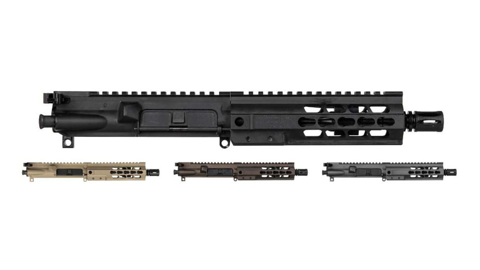 Brigade Manufacturing AR Complete 7.5 inch 5.56 Upper Receiver Forged w/ Handle and A2 Flash Hider, Black, Flat Dark Earth, Midnight Bronze, Tungsten