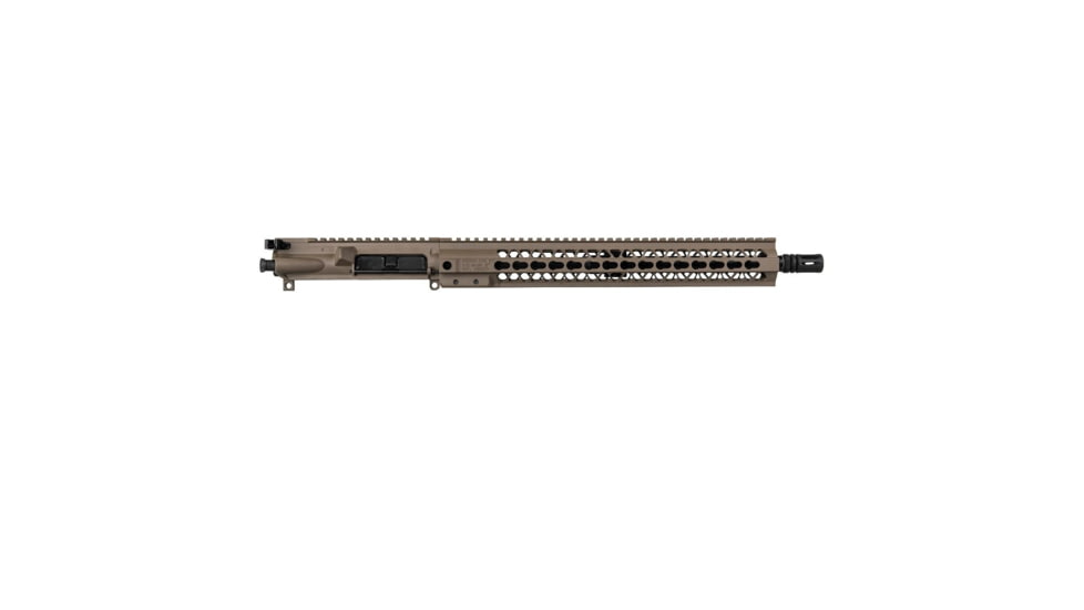 Brigade Manufacturing AR Complete Upper Receiver Forged, 5.56, 16 inch Barrel, FDE Charging Handle, 15 inch Rail, A2 Flash Hider, U5611620