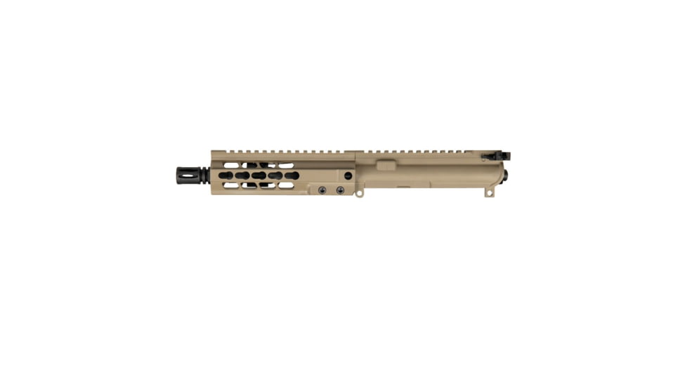 Brigade Manufacturing AR Complete Upper Receiver Forged, 5.56, 7.5 inch Barrel, FDE Charging Handle, 7 inch Rail, A2 Flash Hider, U5617520