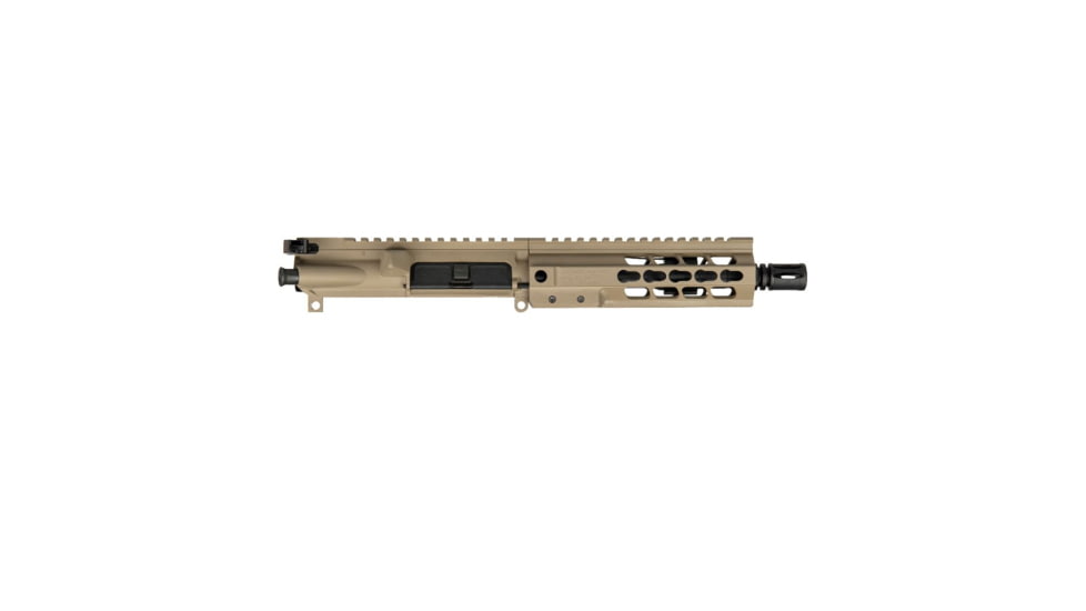 Brigade Manufacturing AR Complete Upper Receiver Forged, 5.56, 7.5 inch Barrel, FDE Charging Handle, 7 inch Rail, A2 Flash Hider, U5617520