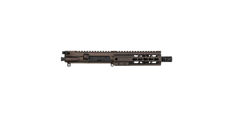 Brigade Manufacturing AR Complete Upper Receiver Forged, 5.56, 7.5 inch Barrel, Midnight Bronze Charging Handle, 7 inch Rail, A2 Flash Hider, U5617560