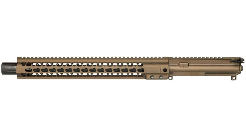 Brigade Manufacturing AR Complete Upper Receiver Forged, 9mm, 16 inch Barrel, Midnight Bronze Mini Can, 15 inch Rail, No Charging Handle NO BCG, U091166V