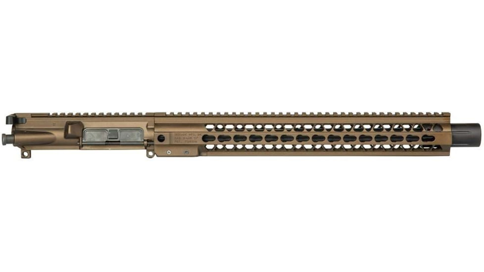 Brigade Manufacturing AR Complete Upper Receiver Forged, 9mm, 16 inch Barrel, Midnight Bronze Mini Can, 15 inch Rail, No Charging Handle NO BCG, U091166V
