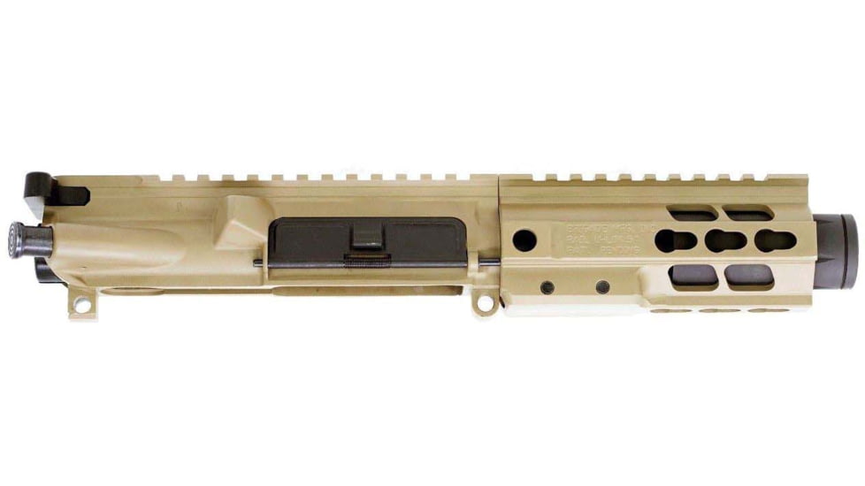 Brigade Manufacturing AR Complete Upper Receiver Forged, 9mm, 5.5 inch Barrel, FDE Mini Can, 5 inch Rail, No Charging Handle NO BCG, U091552V