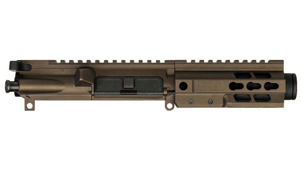 Brigade Manufacturing AR Complete Upper Receiver Forged, 9mm, 5.5 inch Barrel, Midnight Bronze Mini Can, 5 inch Rail, No Charging Handle NO BCG, U091556V
